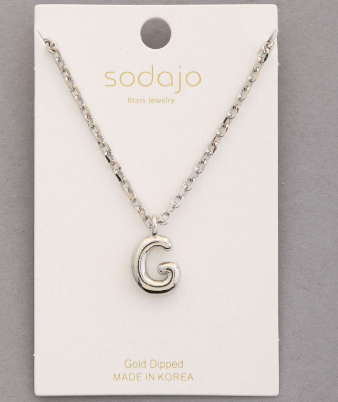 Balloon Initial Necklace In Silver - ShopSpoiled