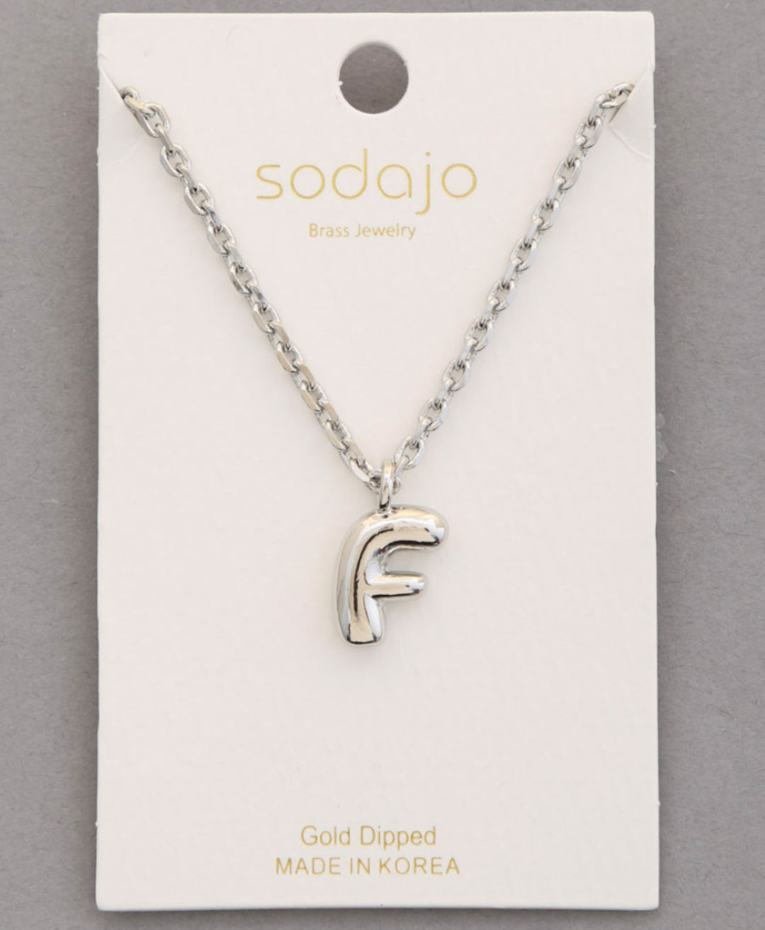 Balloon Initial Necklace In Silver - ShopSpoiled