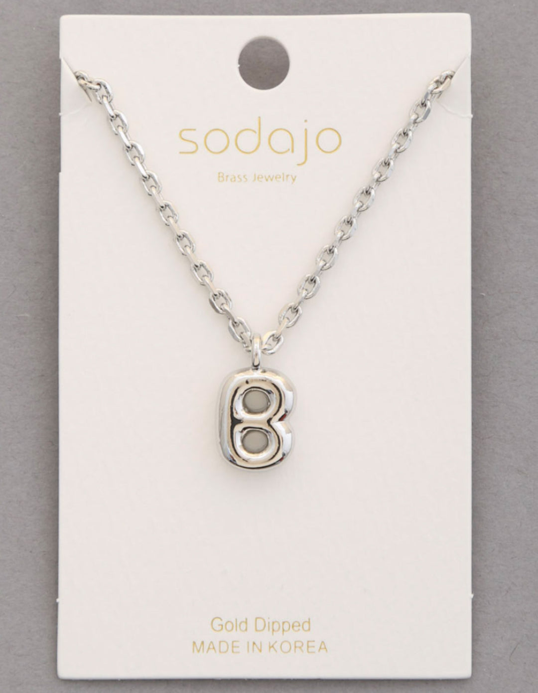 Balloon Initial Necklace In Silver - ShopSpoiled