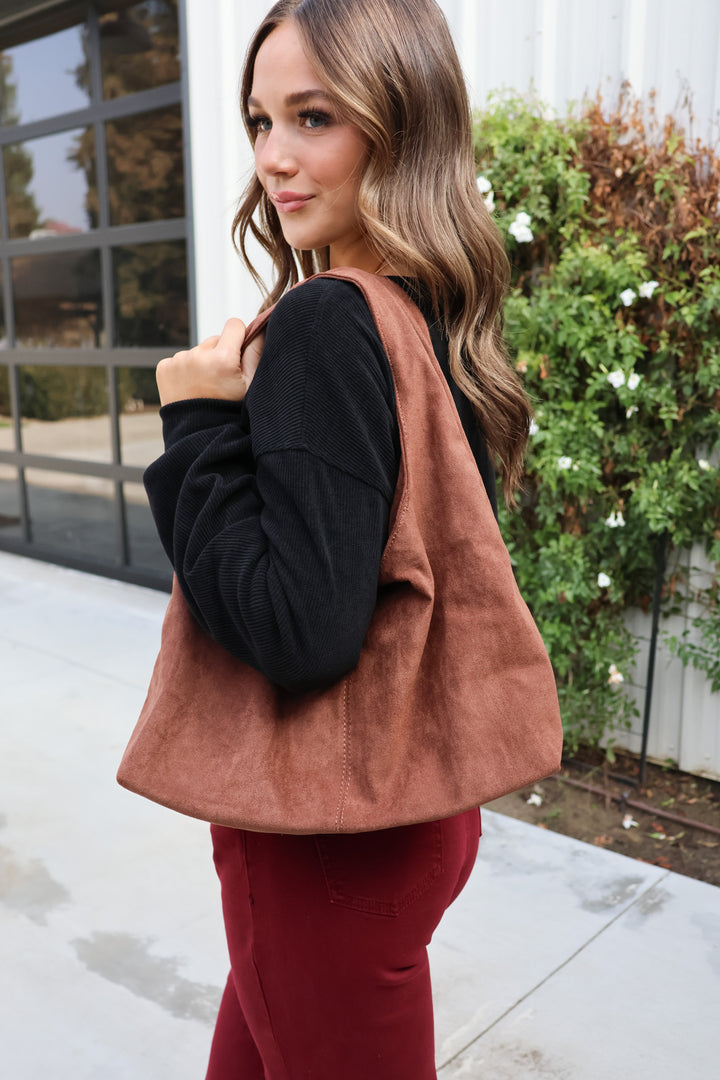 Slouchy Suede Shoulder Bag - ShopSpoiled