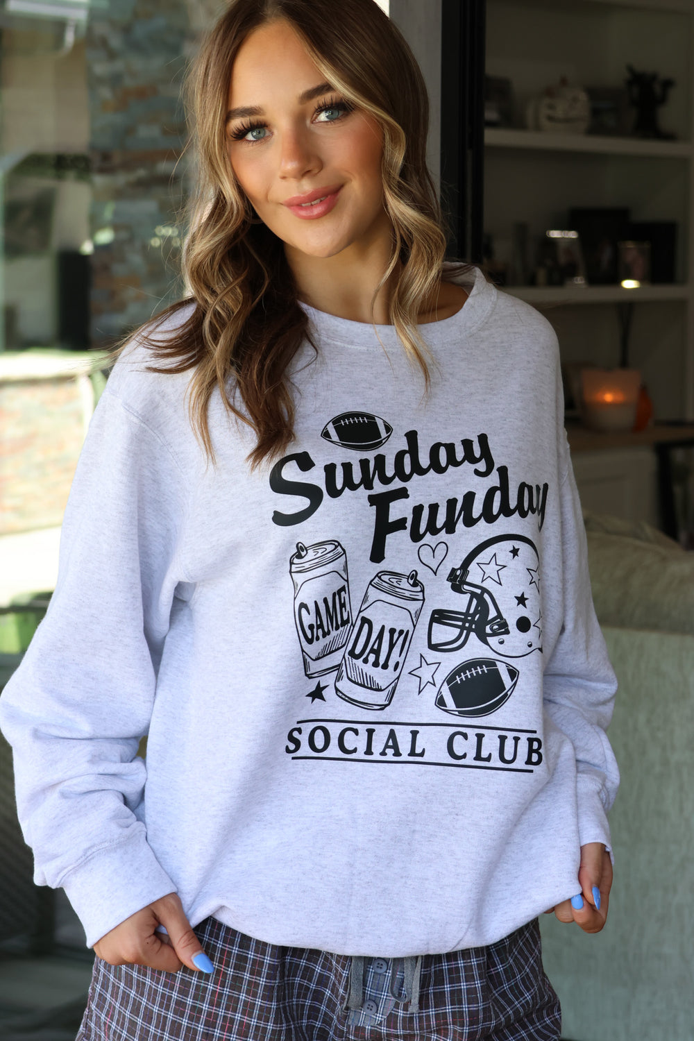 Sunday Funday Gameday Football Sweatshirt - ShopSpoiled