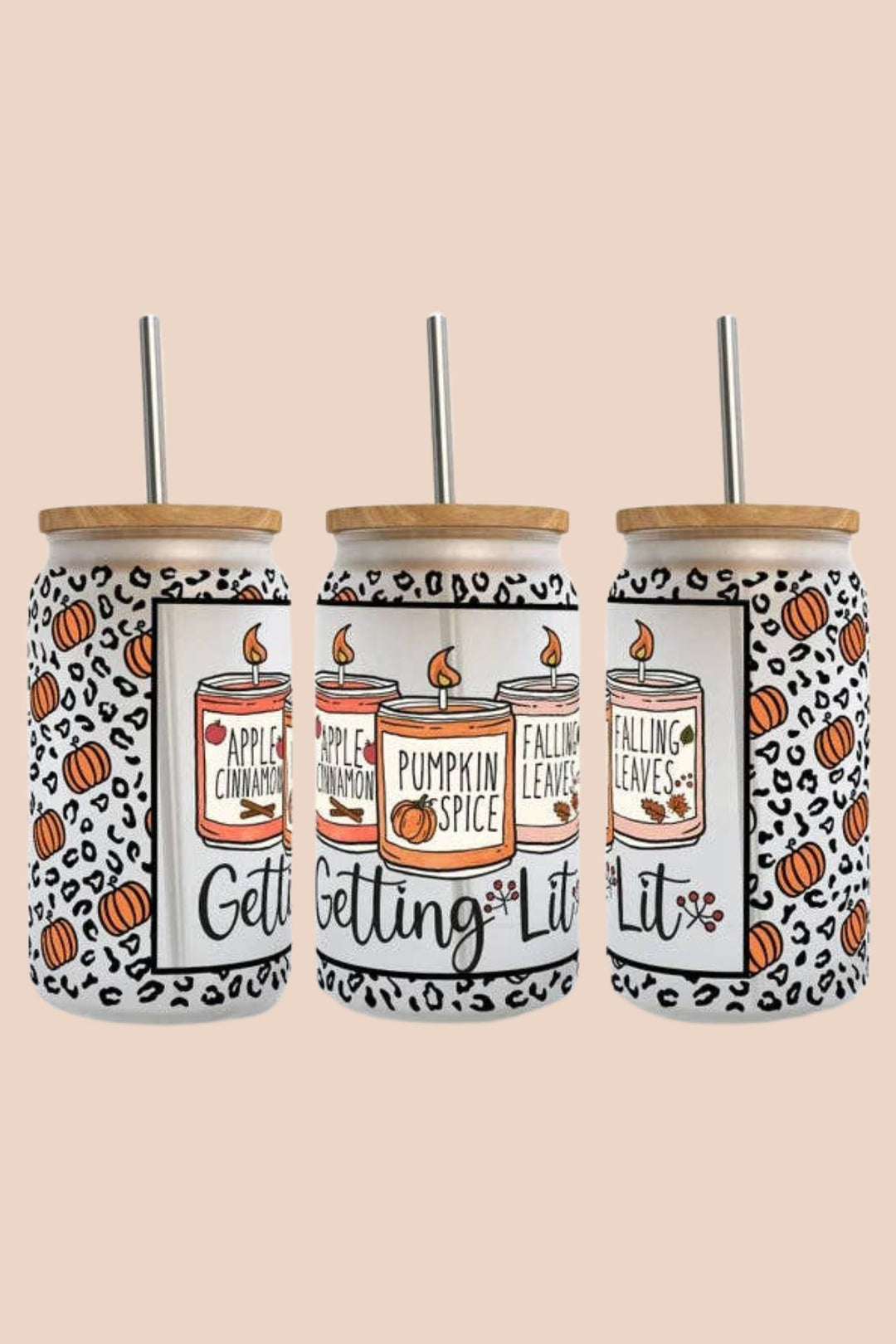 Getting Lit Fall Candles 16oz Libbey Glass Tumbler - ShopSpoiled