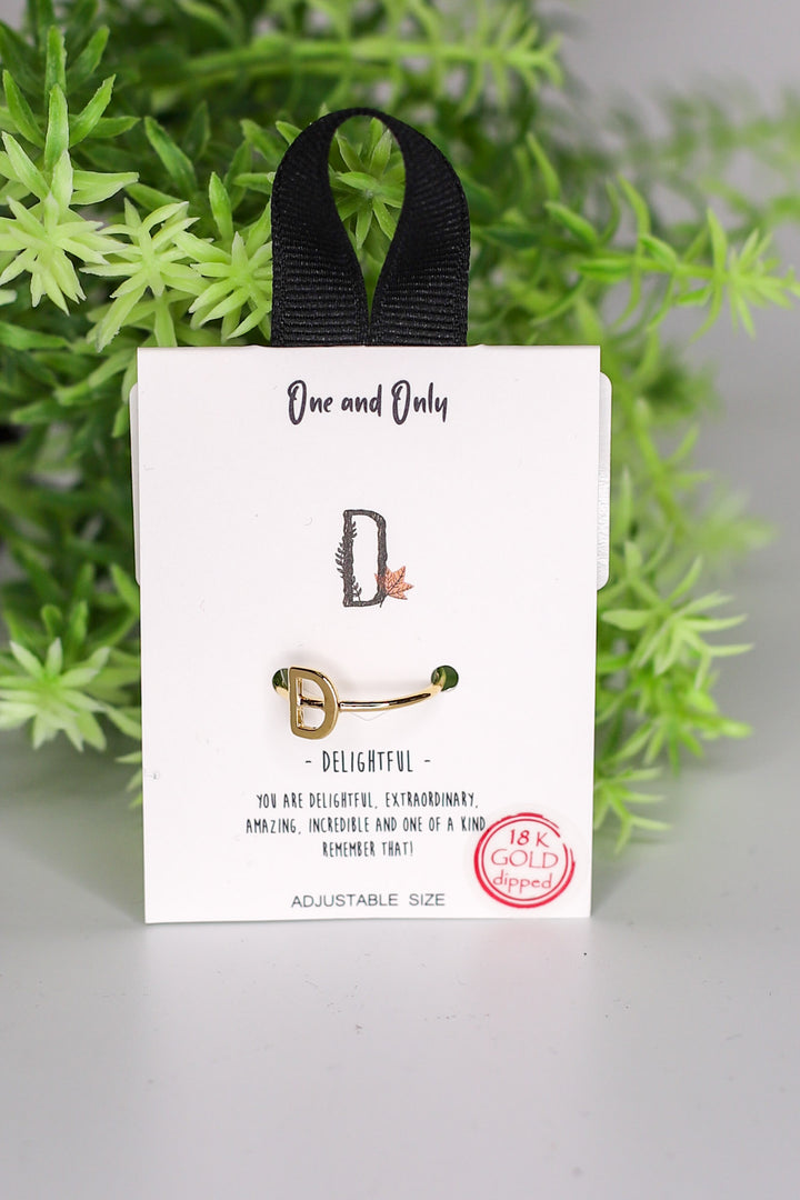 One And Only Initial Gold Rings - ShopSpoiled