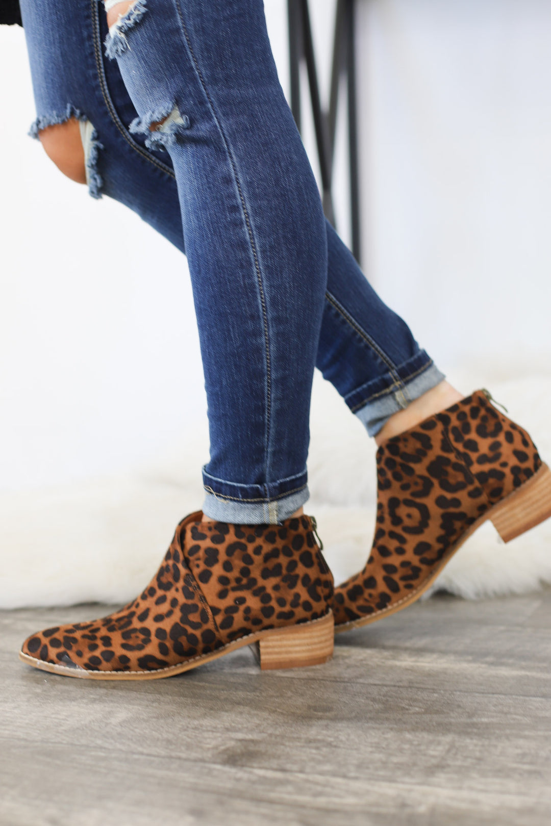 Nelson Booties: Leopard - ShopSpoiled