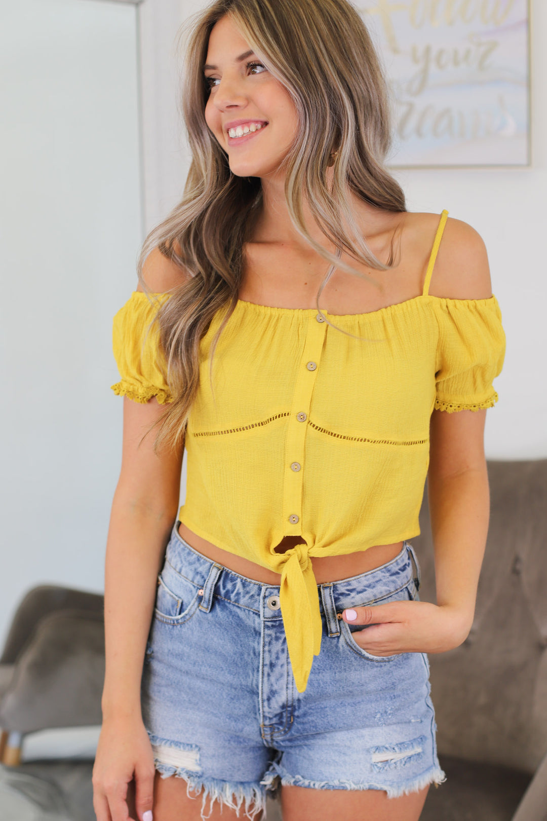 Keep in Mind Top: Yellow - ShopSpoiled
