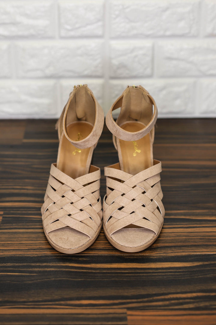 Day Off Strappy Heel: Warm Taupe - ShopSpoiled