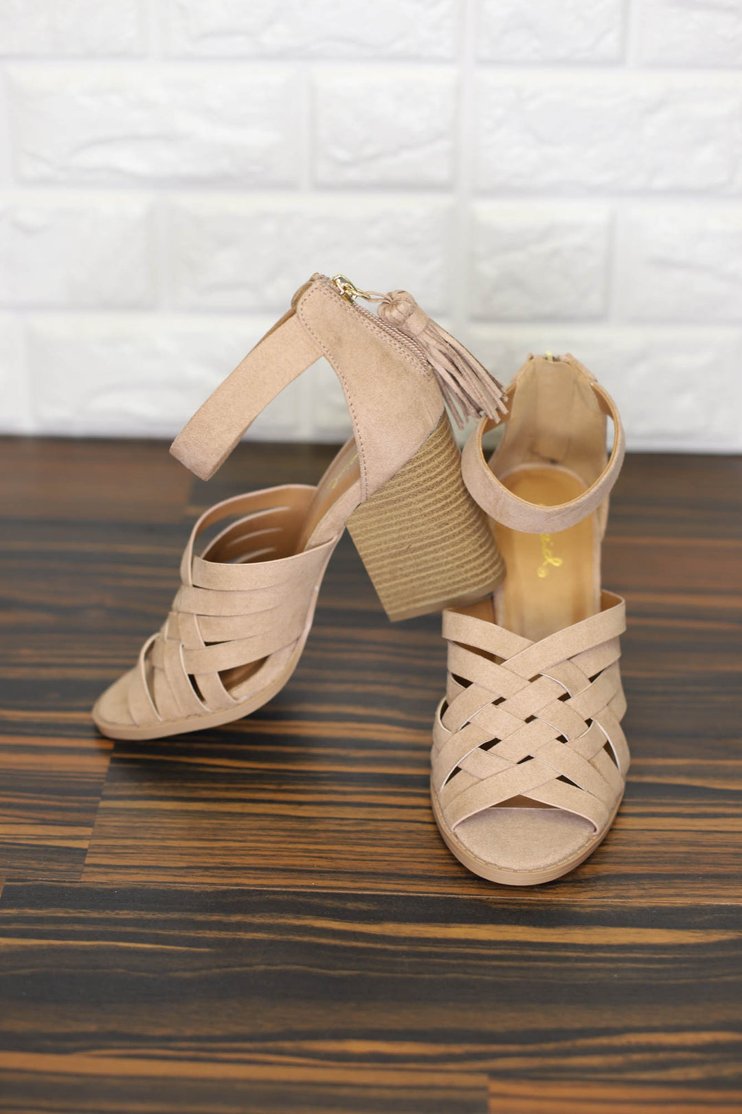 Day Off Strappy Heel: Warm Taupe - ShopSpoiled