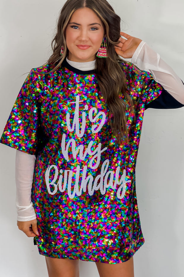 It's My Birthday T-Shirt Dress - ShopSpoiled
