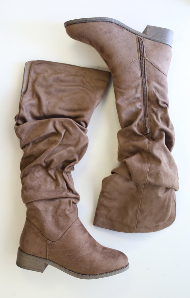 Olympia Boot: Taupe - ShopSpoiled