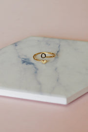 Heart Initial Ring: Gold - ShopSpoiled