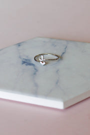Heart Initial Ring: Silver - ShopSpoiled