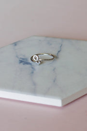Heart Initial Ring: Silver - ShopSpoiled