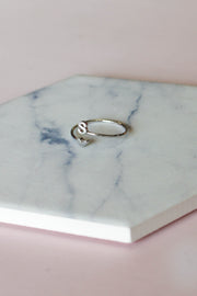 Heart Initial Ring: Silver - ShopSpoiled