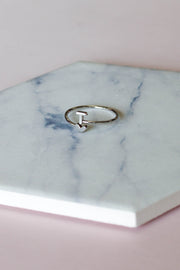 Heart Initial Ring: Silver - ShopSpoiled