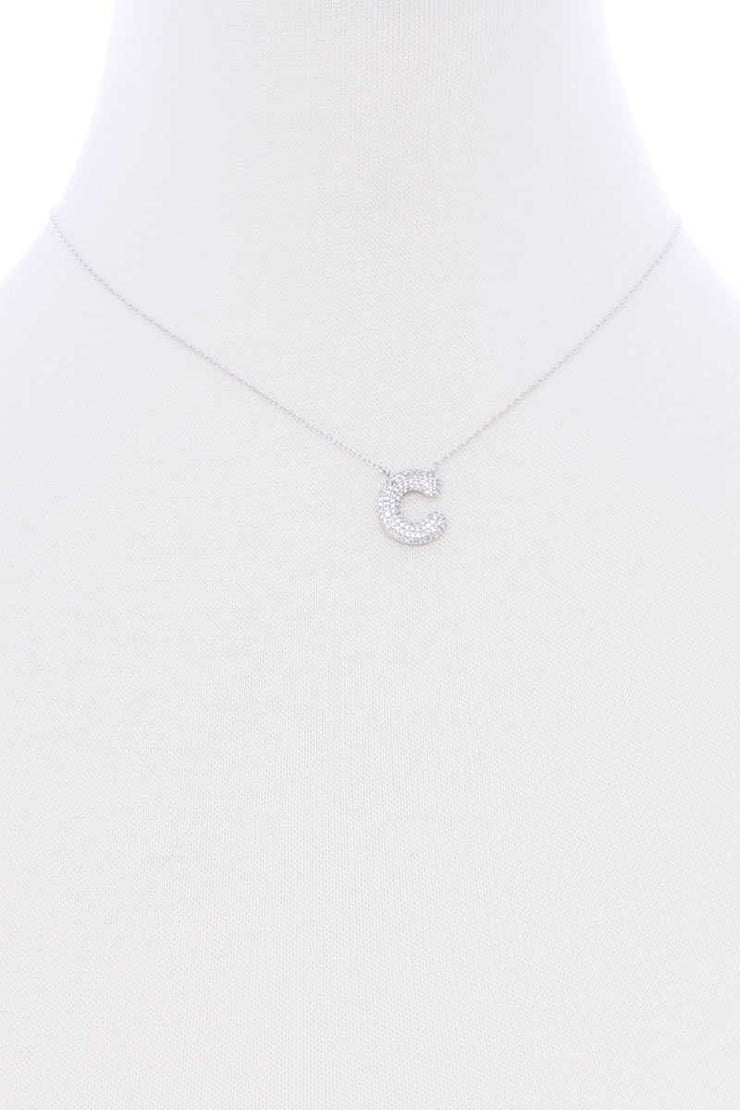 Rhinestone Initial Necklace - ShopSpoiled