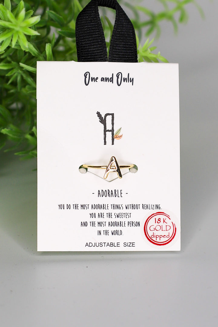 One And Only Initial Gold Rings - ShopSpoiled