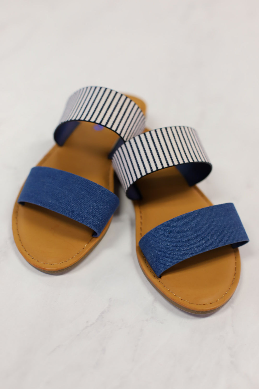 Ava Sandals: Denim - ShopSpoiled