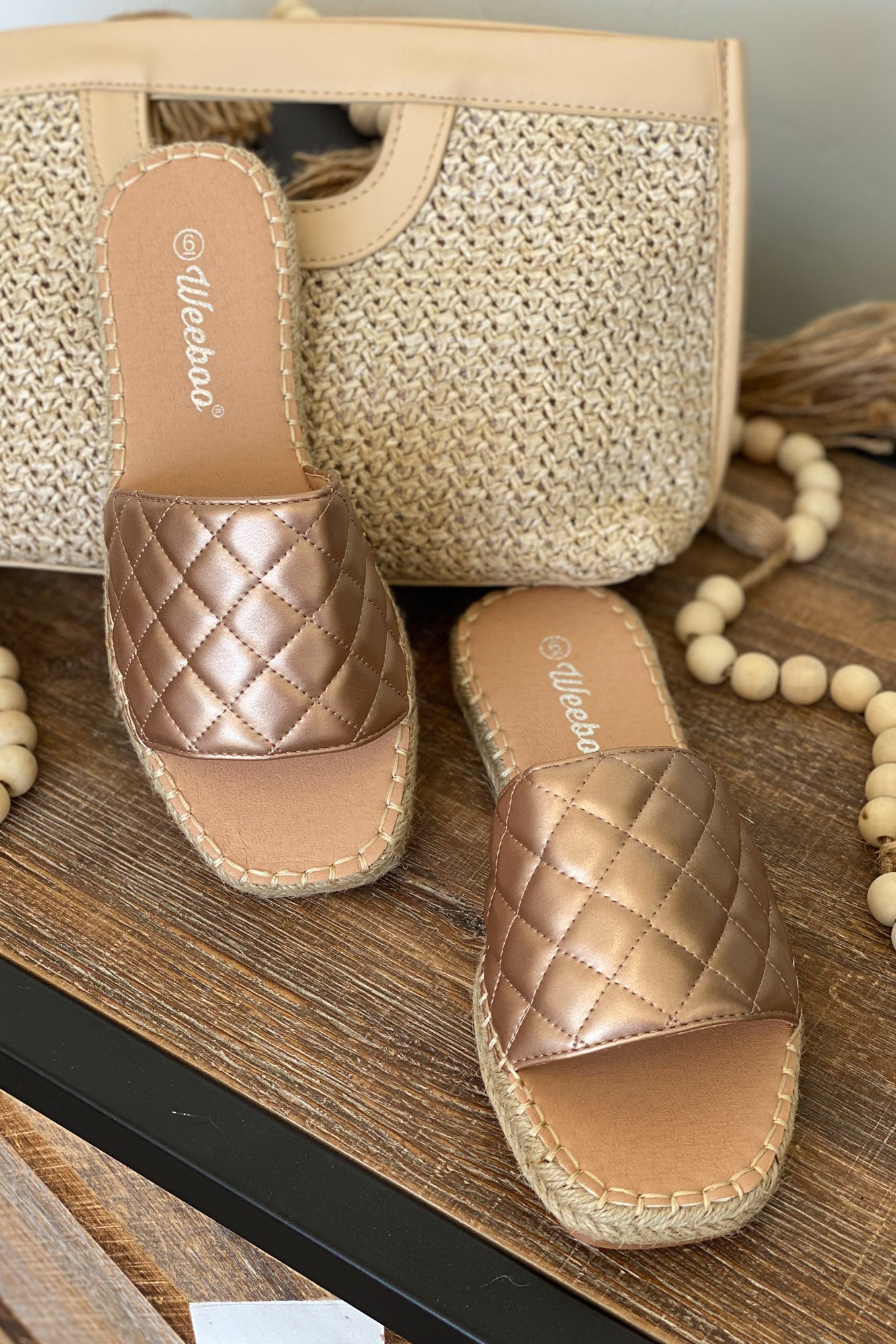 Chanel Sandals Rose Gold Shop Spoiled Boutique