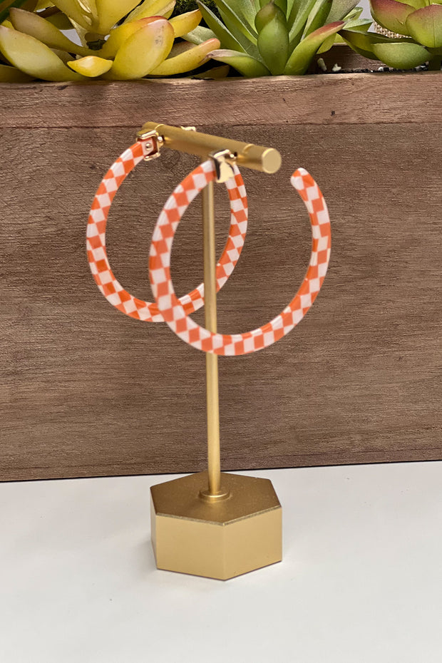 Ashton Checkered Hoop Earrings - ShopSpoiled