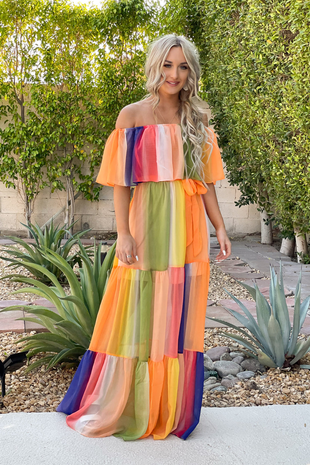 watercolor maxi dress